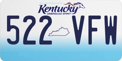 KY license plate 522VFW