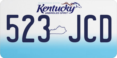 KY license plate 523JCD