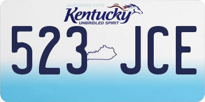 KY license plate 523JCE