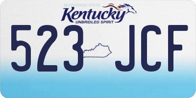 KY license plate 523JCF