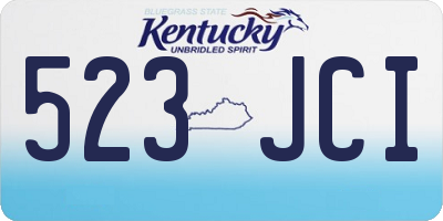 KY license plate 523JCI