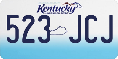 KY license plate 523JCJ