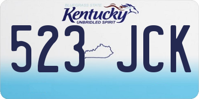 KY license plate 523JCK