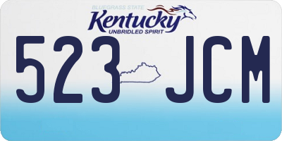 KY license plate 523JCM