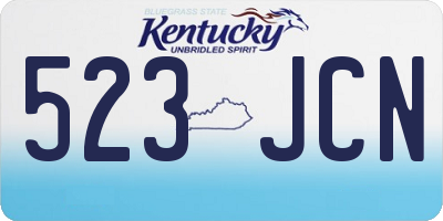 KY license plate 523JCN