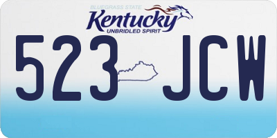 KY license plate 523JCW