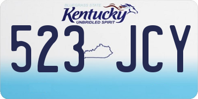 KY license plate 523JCY