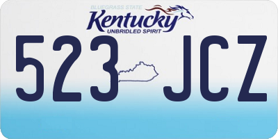 KY license plate 523JCZ