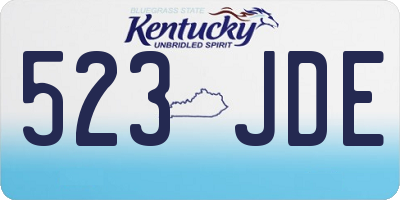 KY license plate 523JDE