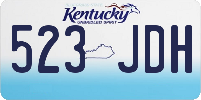 KY license plate 523JDH