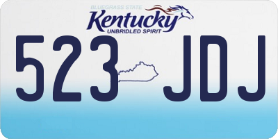 KY license plate 523JDJ