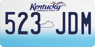 KY license plate 523JDM