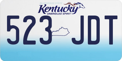 KY license plate 523JDT