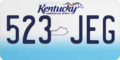 KY license plate 523JEG