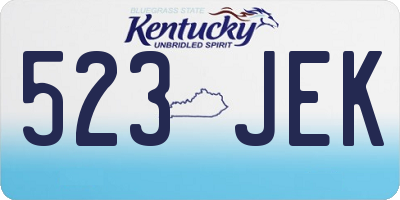 KY license plate 523JEK