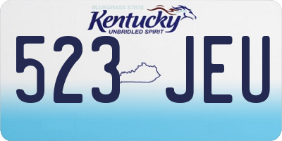 KY license plate 523JEU