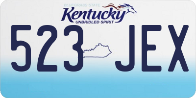 KY license plate 523JEX
