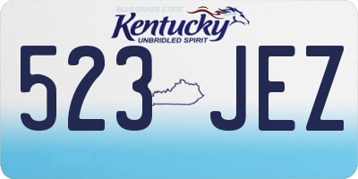 KY license plate 523JEZ