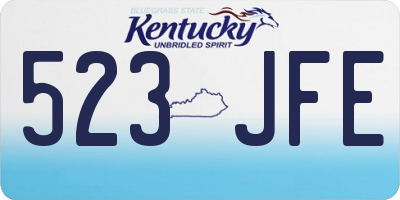 KY license plate 523JFE