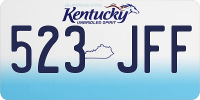 KY license plate 523JFF