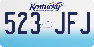 KY license plate 523JFJ