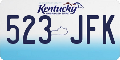 KY license plate 523JFK