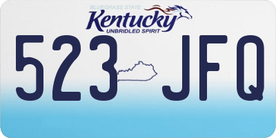 KY license plate 523JFQ