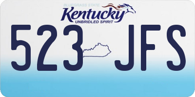 KY license plate 523JFS