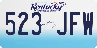 KY license plate 523JFW
