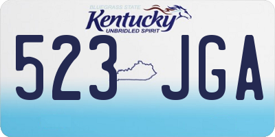 KY license plate 523JGA