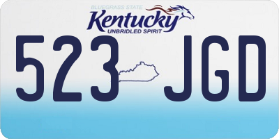 KY license plate 523JGD