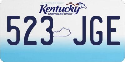 KY license plate 523JGE