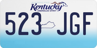 KY license plate 523JGF