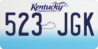 KY license plate 523JGK