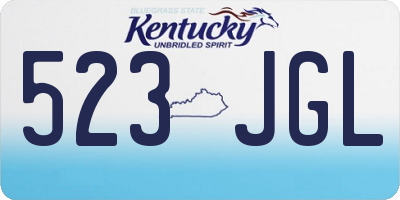 KY license plate 523JGL