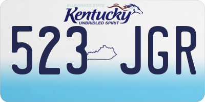 KY license plate 523JGR