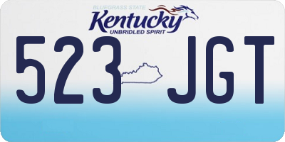 KY license plate 523JGT