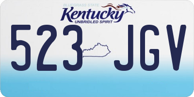KY license plate 523JGV