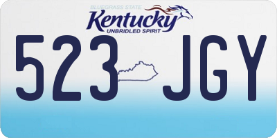 KY license plate 523JGY