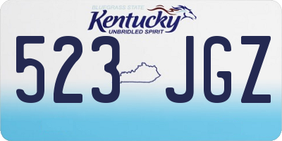 KY license plate 523JGZ