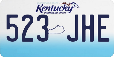 KY license plate 523JHE