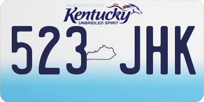 KY license plate 523JHK