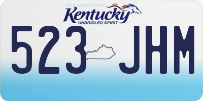KY license plate 523JHM