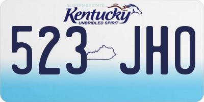 KY license plate 523JHO