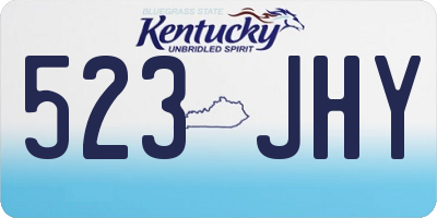 KY license plate 523JHY