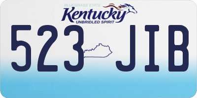 KY license plate 523JIB
