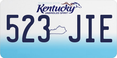 KY license plate 523JIE