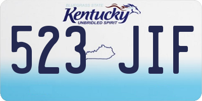 KY license plate 523JIF