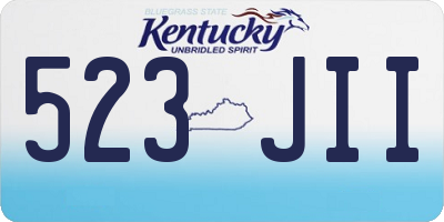 KY license plate 523JII