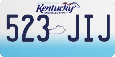 KY license plate 523JIJ